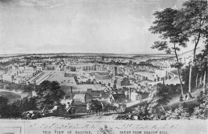 Henry Burn 1807?-1884  ‘This view of Halifax taken from Beacon Hill’ 1847. 11” x 19”. [lithograph]