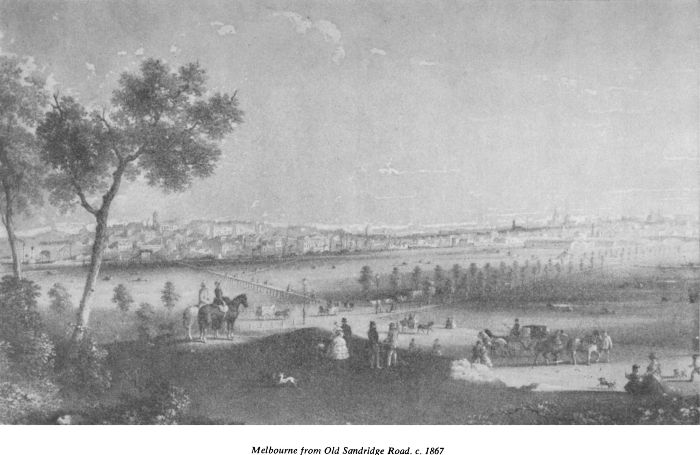 Henry Burn 1807?-1884. ‘Melbourne from Old Sandridge Road. c.1867.’ 15” x 23” [painting]