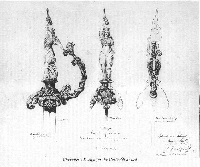 Chevalier’s Design for the Garibaldi Sword [drawing]