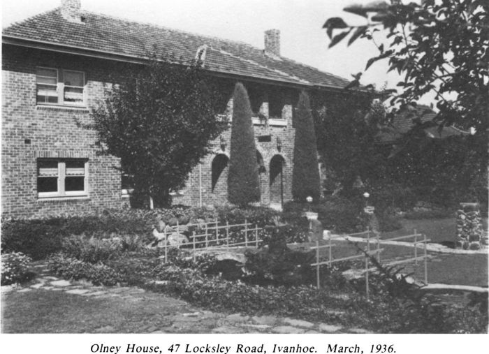 Olney House, 47 Locksley Road, Ivanhoe, March 1936 [photograph]