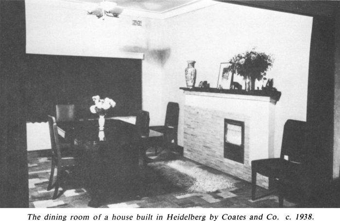 The dining room of a house built in Heidelberg by Coates and Co. c.1938. [photograph]