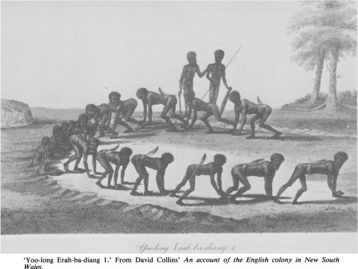 ‘Yoo-long Erah-ba-diang 1.’  From David Collin’s An account of the English colony in New South Wales. [book illustration?] 