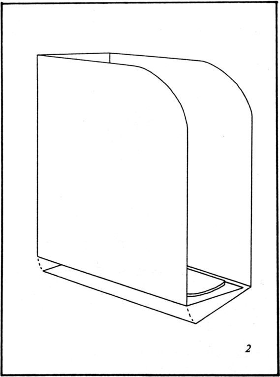 Fig. 2 Diagram of open-topped slip case known as a shoe 