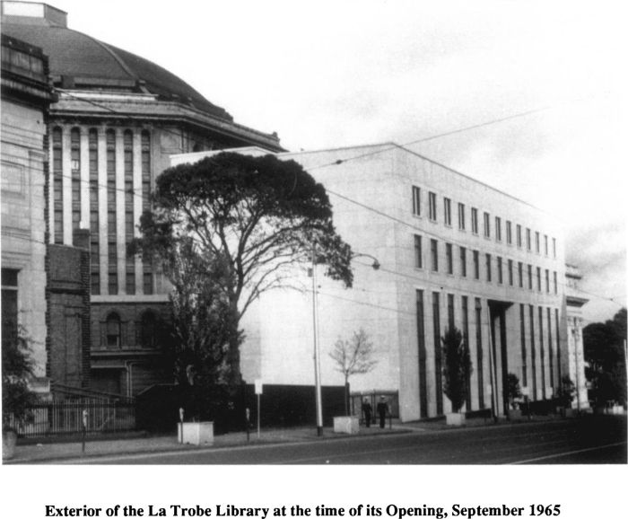 Exterior of the La Trobe Library at the time of its Opening, September 1965. [photograph]
