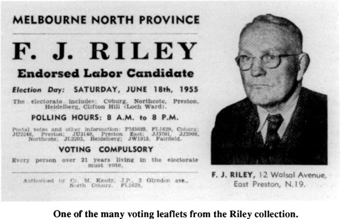 One of the many voting leaflets fro the Riley collection. [leaflet]