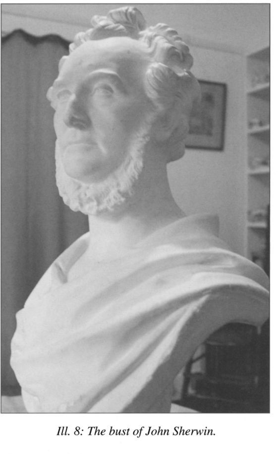 Ill. 8. The bust of John Sherwin. James Gilbert, sculptor 1854-1885. [bust sculpture]