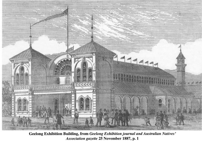 Geelong Exhibition Building, from Geelong Exhibition journal and Australian Natives’ Association gazette 25 November 1887, p. 1. [engraving]