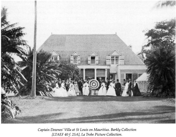 Captain Downes’ Villa at St Louis on Mauritius. Barkly Collection [LTAEF 40 f. 25A] La Trobe Picture Collection. [photograph]