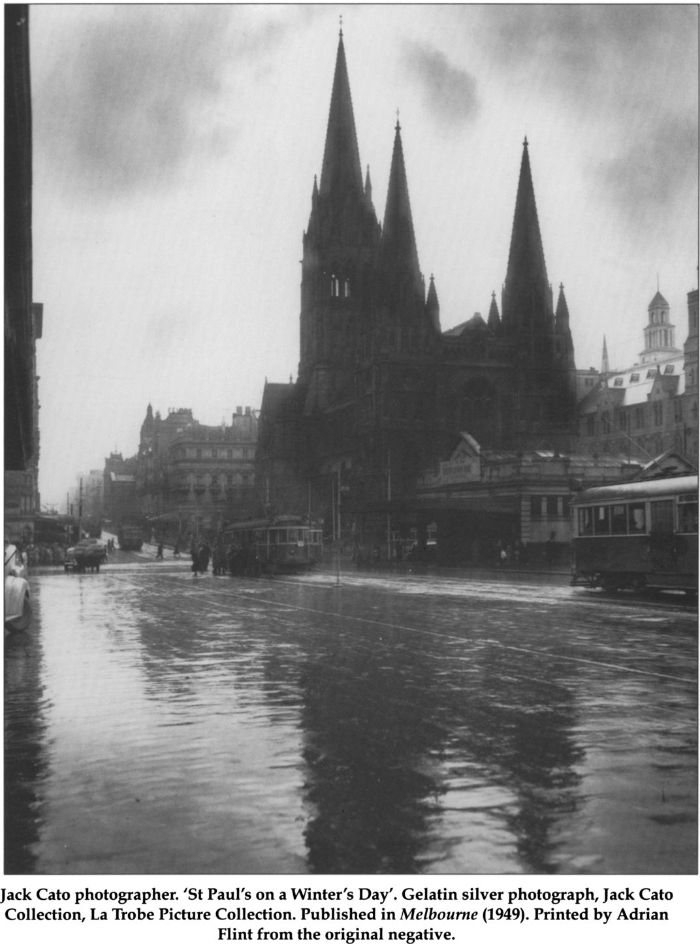 Jack Cato photographer. ‘St Paul’s on a Winter’s Day’. Gelatin silver photograph, Jack Cato Collection, La Trobe Picture Collection. Published in Melbourne (1949). Printed by Adrian Flint from the original negative. [photograph]