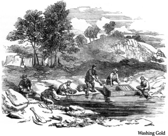 Washing gold, Gold in Australia, Illustrated London News, 29 May 1852, p.429? [engraving]