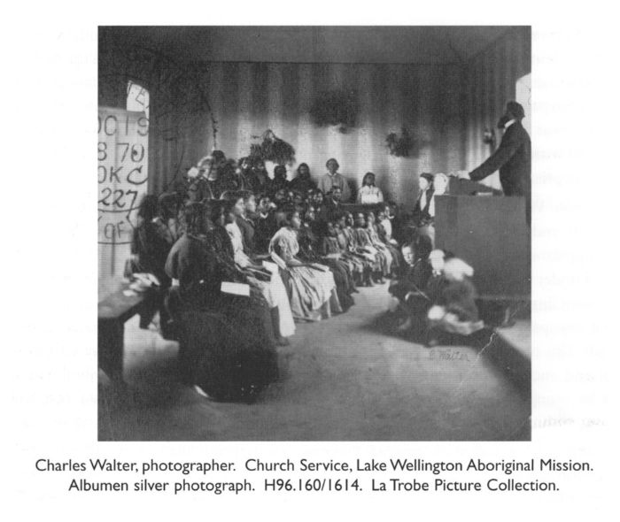 Charles Walter, photographer. Church Service, Lake Wellington Aboriginal Mission. Albumen silver photograph. H96.160/1614. La Trobe Picture Collection.