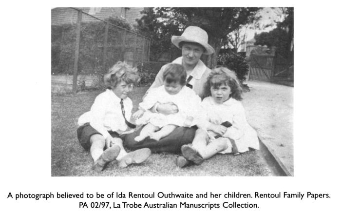 A photograph believed to be of Ida Rentoul Outhwaite and her children. Rentoul Family Papers. PA 02/97, La Trobe Australian Manuscripts Collection.