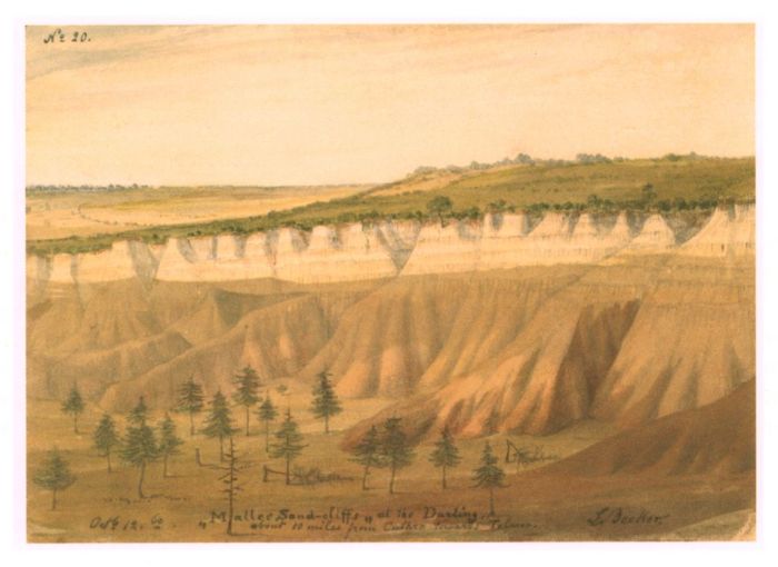 Fig. 12. Ludwig Becker, Mallee Sand-cliffs at the Darling, 12 October 1860