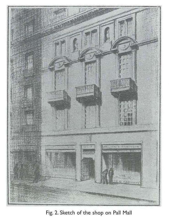Fig. 2. Sketch of the shop on Pall Mall [black and white sketch]