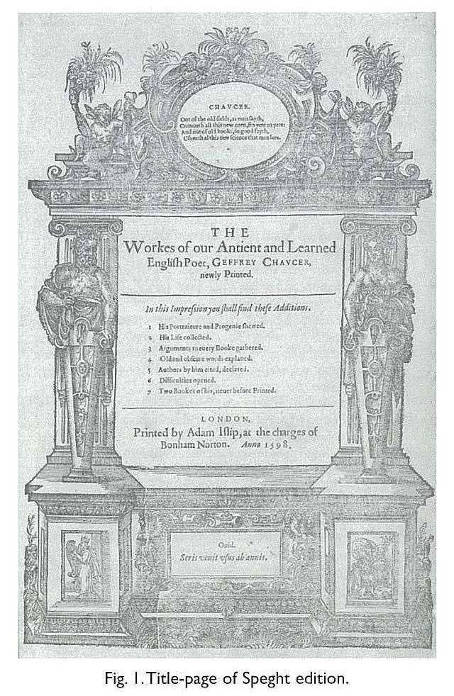 Fig. 1. Title-page of Speght edition. [illustrated title page]