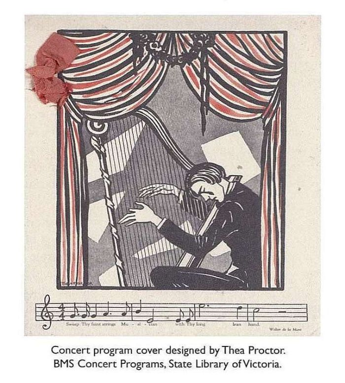 Concert program cover designed by Thea Proctor. BMS Concert Programs, State Library of Victoria. [illustrated program cover]